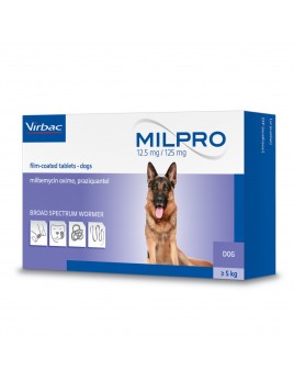MILPRO, tabletės nuo kirmėlių šunims